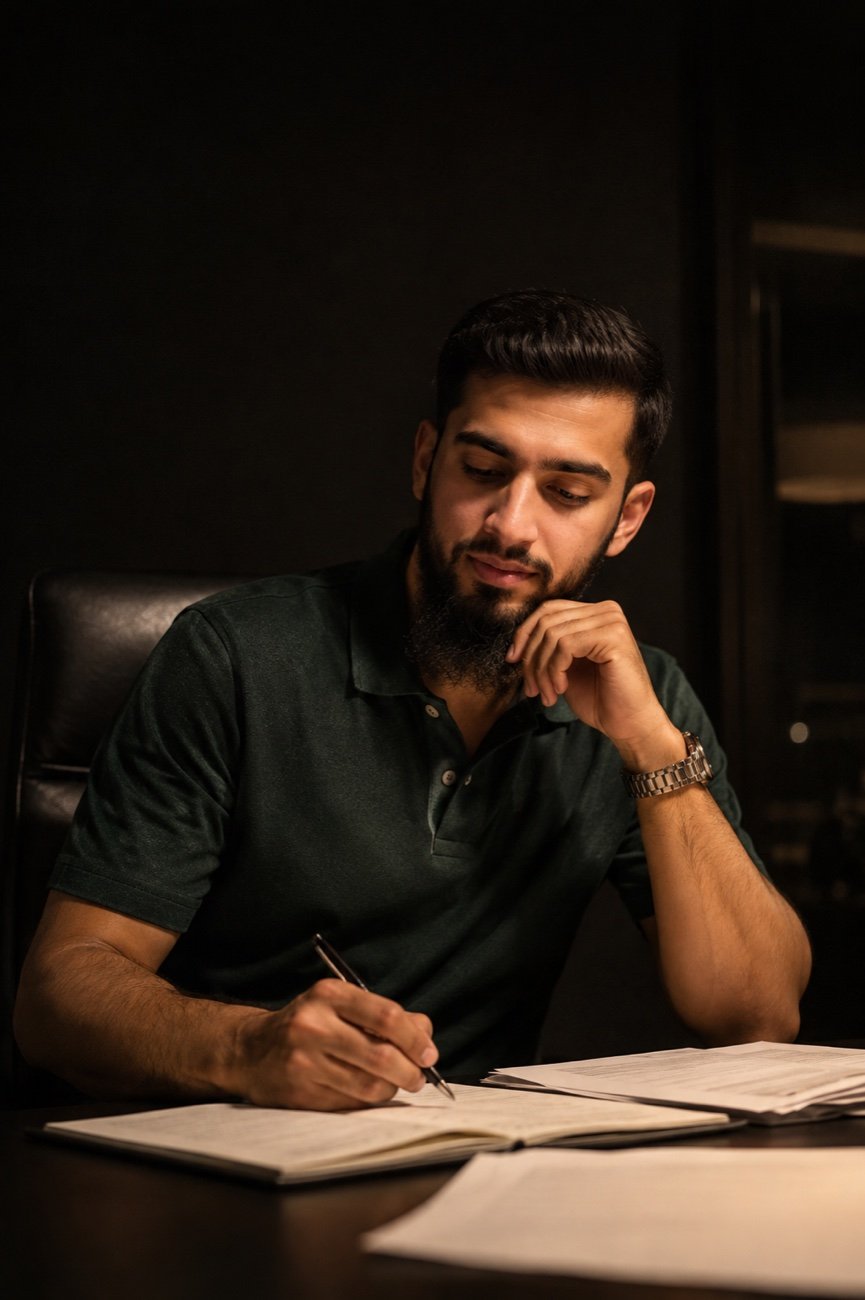 Ali Shayan at his desk